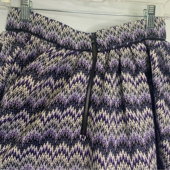 Maje Women’s Purple Crochet Knit Chevron Print A Line Full Skirt Size 2, M - Picture 8 of 14